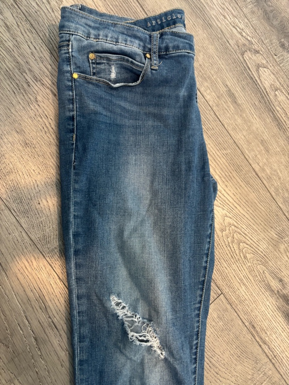 Articles Of Society Distressed Slim Blue Jeans